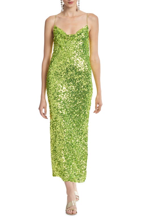 Sachin & Babi Sequin Sanza Slipdress in Chartreuse at Nordstrom, Size 4
