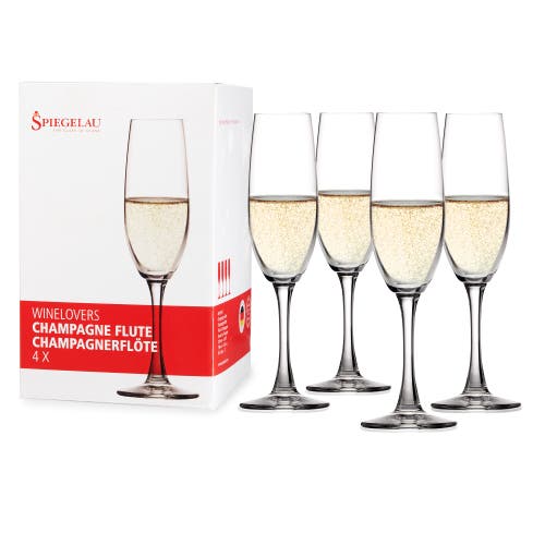 Spiegelau Wine Lovers Champagne Flute Glass Set Of 4 In Clear