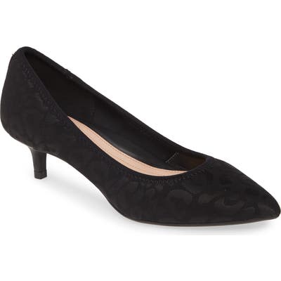 Taryn Rose Nicki Pointed Toe Kitten Heel Pump, Black