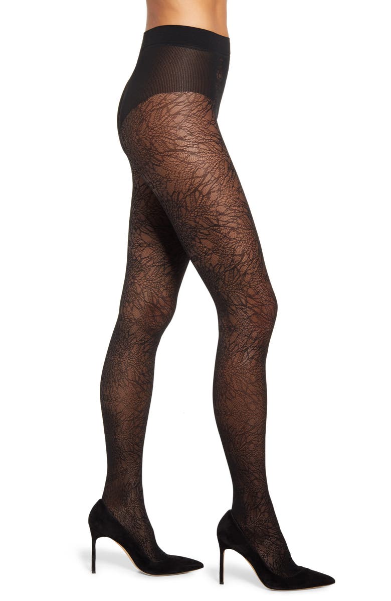 Knitted patterned tights