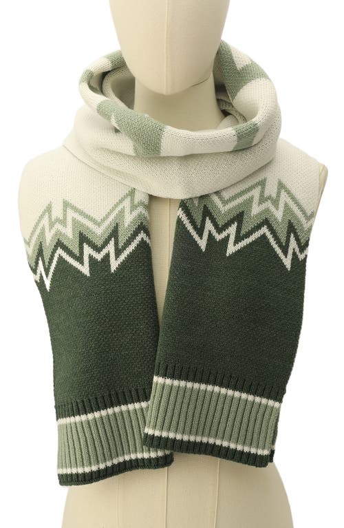 Shop Hunter Fair Isle Intarsia Scarf In Green Multi