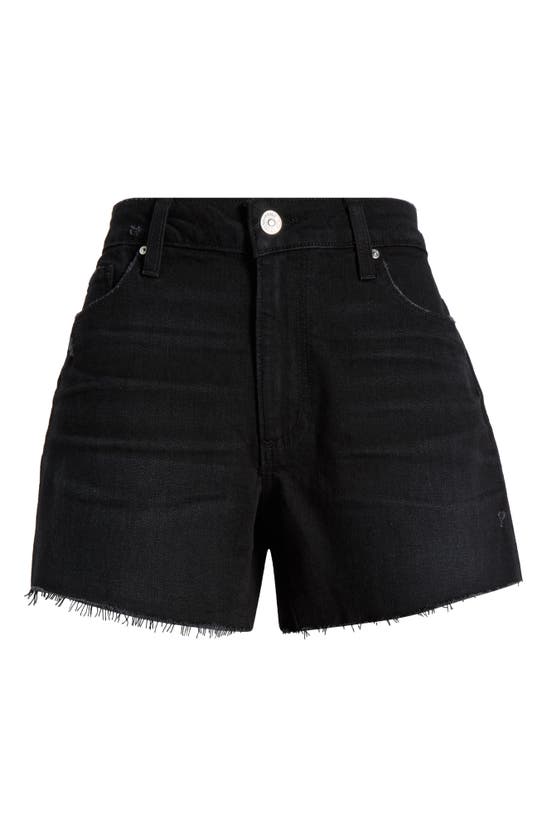 Shop Paige Dylan Denim Shorts In Onyx Cloud Distressed