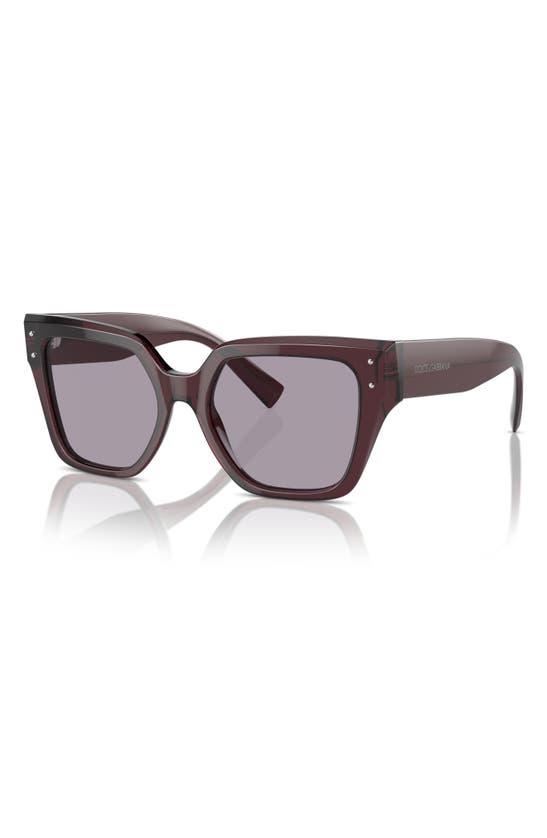 Shop Dolce & Gabbana Dolce&gabbana 52mm Square Sunglasses In Transparent Violet