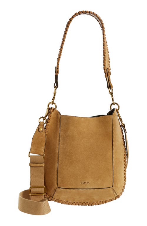 Camel Soft Suede Hobo Shoulder Bag