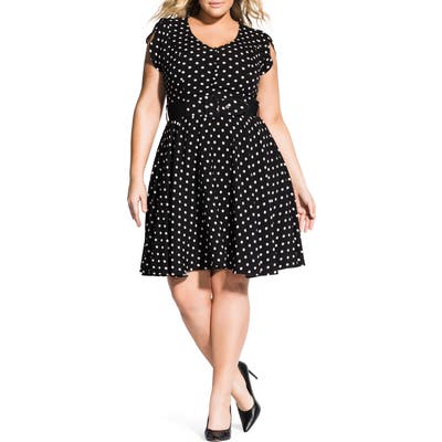 Plus Size City Chic Eliza Fit & Flare Dress, Black