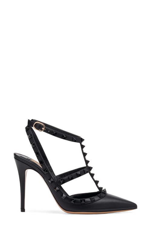 Valentino Rockstud Caged 100 Leather Pump In Nero
