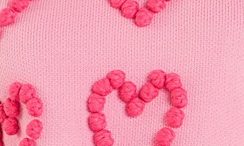 Shop English Factory Pompom Heart Sweater In Pink