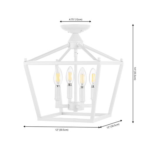 Jonathan Y Plains 4-light Iron Modern Farmhouse Led Flush Mount In White