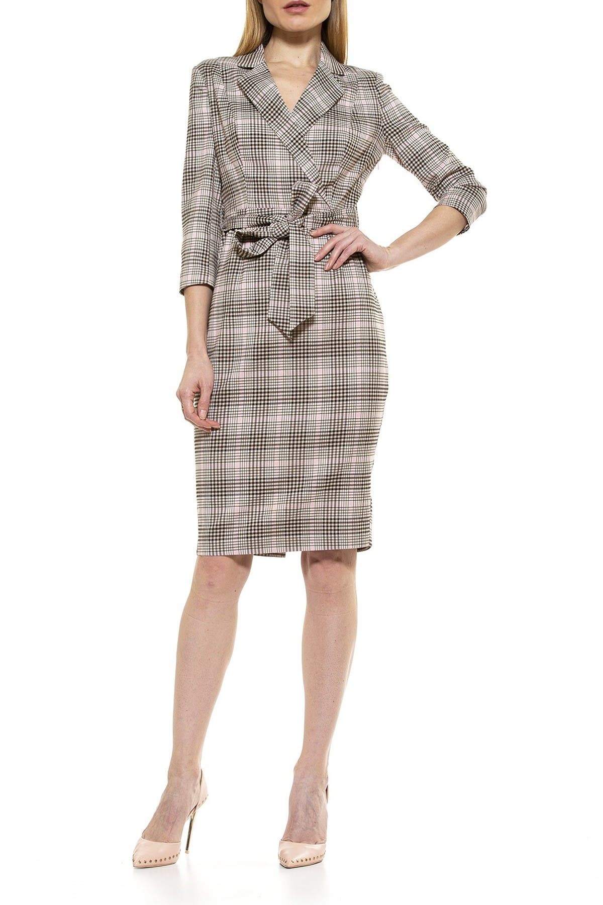 Belted plaid dress Clearance