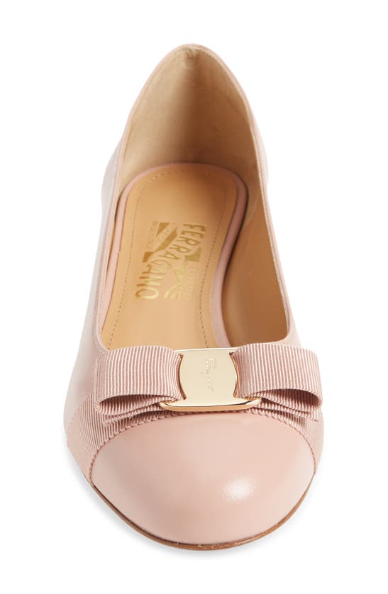 Shop Ferragamo Vara Soft Pump In Rose