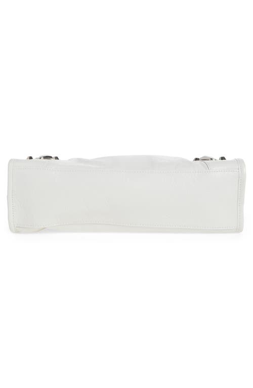 Balenciaga Small Le City Leather Tote Bag In Optic White