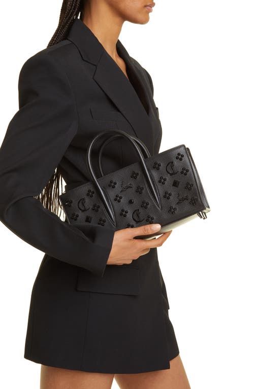 Christian Louboutin Paloma Baguette In Leather With Loubinthesky Spikes In Cm53 Black/black