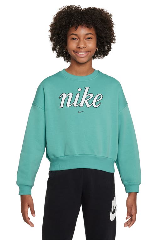 Shop Nike Kids' Sportswear Graphic Sweatshirt In Green Frost/vintage Green