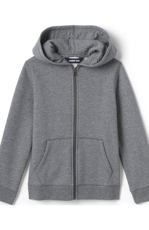 Lands' End School Uniform Kids Zip Front Sweatshirt In Pewter Heather