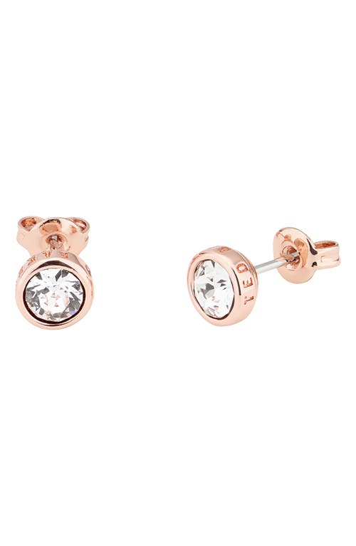 Shop Ted Baker London Sinaa Crystal Stud Earrings In Crystal/rose Gold