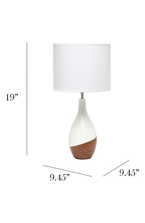 Shop Lalia Home Strikers Table Lamp In Off White/dark Wood