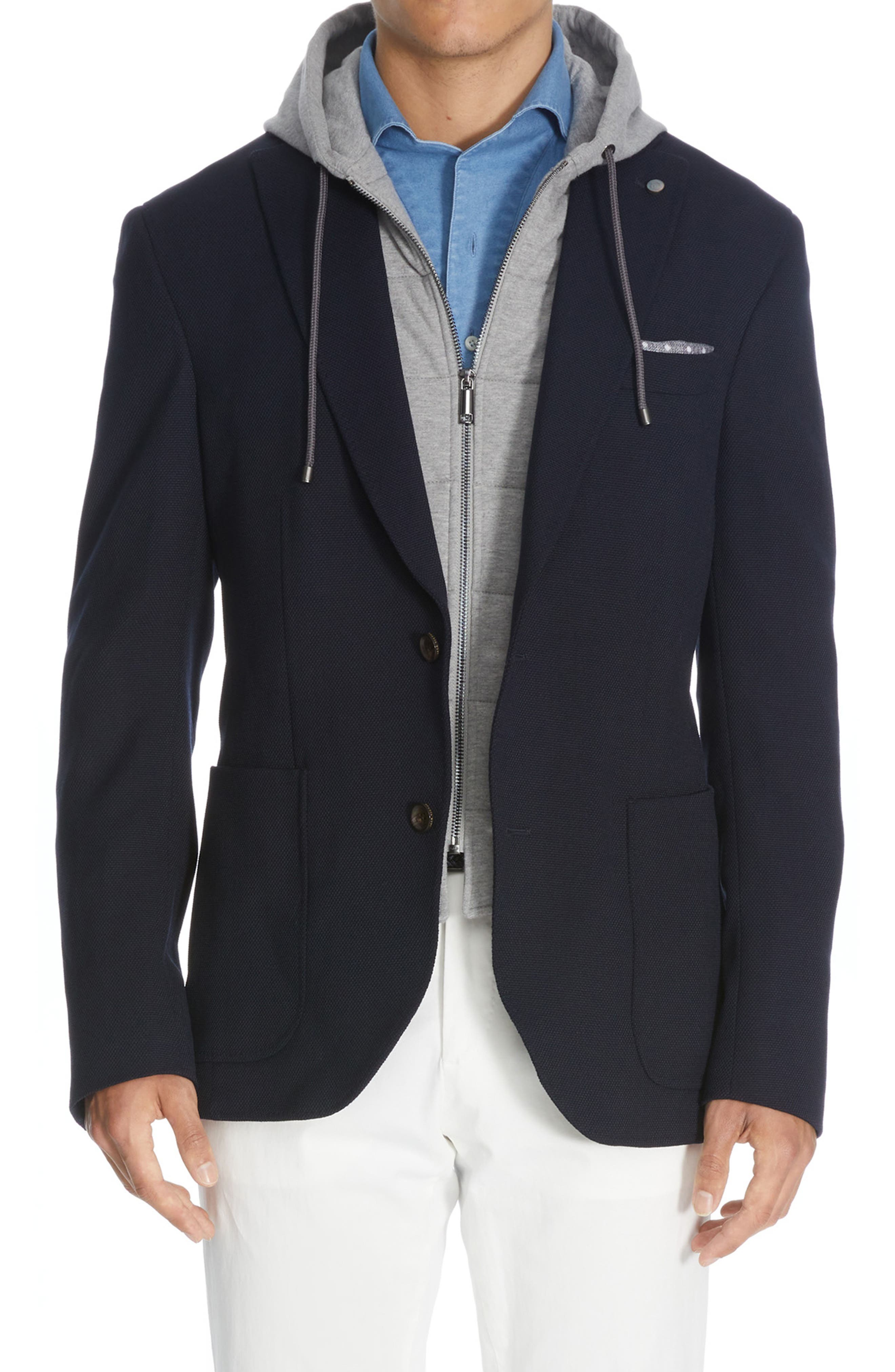 sport coat with hoodie