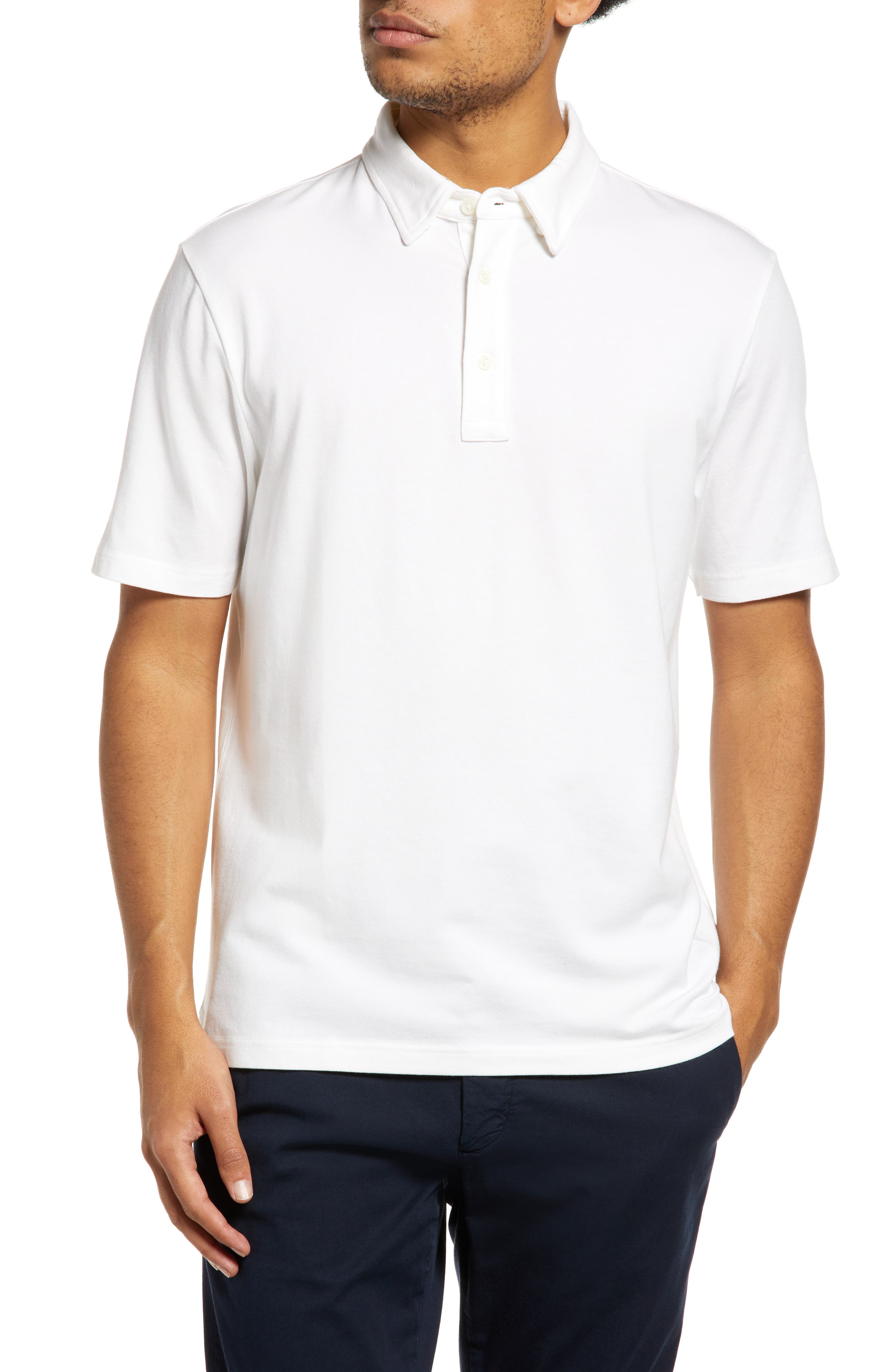 plain white polo tee