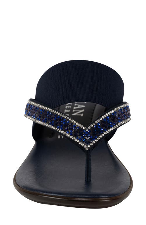 Shop Italian Shoemakers Deleiza Wedge Flip Flop In Navy