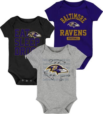 NFL Baltimore Ravens Baby Girls Bodysuit, Pant and Cap Outfit Set, 3-Piece  