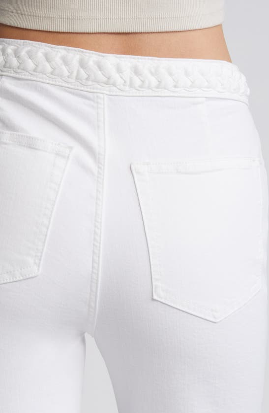 Shop Frame Braided Waist Le Crop Mini Bootcut Jeans In White