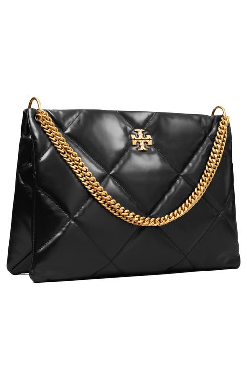 Shop Tory Burch Kira Diamond Quilted Leather Hobo Bag In Black