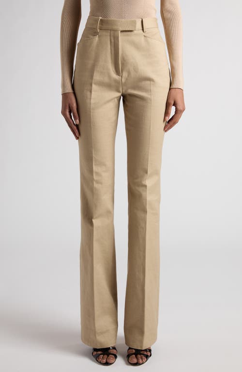 Tom Ford Cotton Moleskin Flare Leg Pants In Jb019 Light Honey