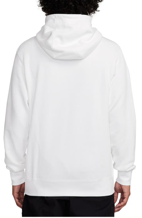 Shop Nike Club Fleece Pullover Hoodie In White/safety Orange