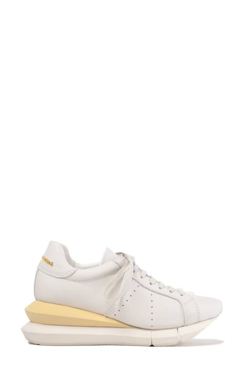Alenzon Wedge Sneaker in White/Gesso-S. yellow