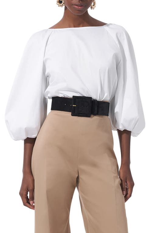 Carolina Herrera Bateau Neck Top White at Nordstrom,