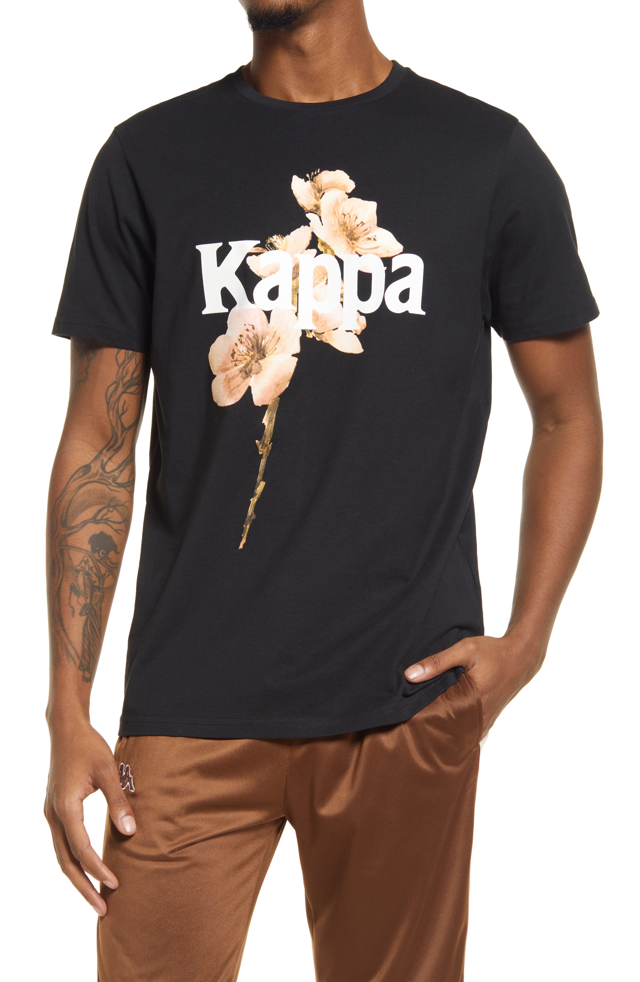 Kappa Vissen Graphic Tee in Black Smoke at Nordstrom, Size Small