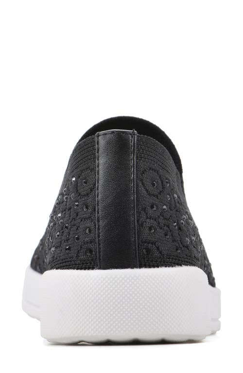 White Mountain Footwear Unit Knit Slip-on Sneaker In Black/fabric