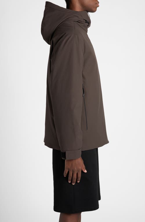 Shop Moncler Riz Hooded Jacket In Dark Brown