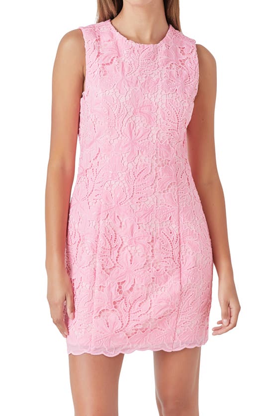 Shop Endless Rose Sequin Lace Minidress In Pink