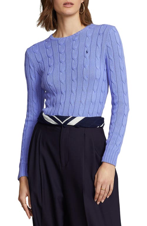 Polo Ralph Lauren Julianna Cable Stitch Pima Cotton Sweater Hunter Navy at Nordstrom,