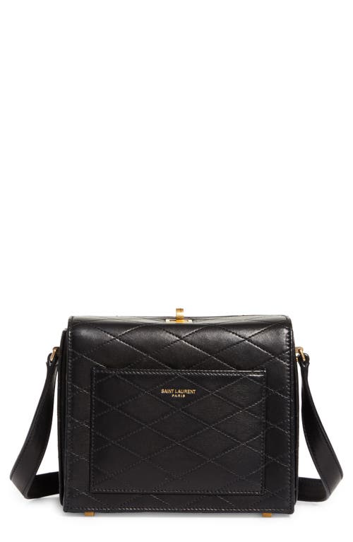 Saint Laurent Mini Square Quilted Leather Crossbody Bag in Noir at Nordstrom