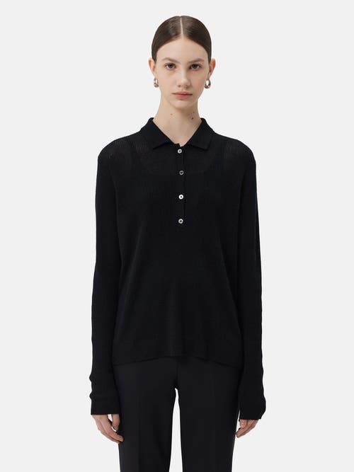 Gobi Mongolian Cashmere Cashmere Polo In Black