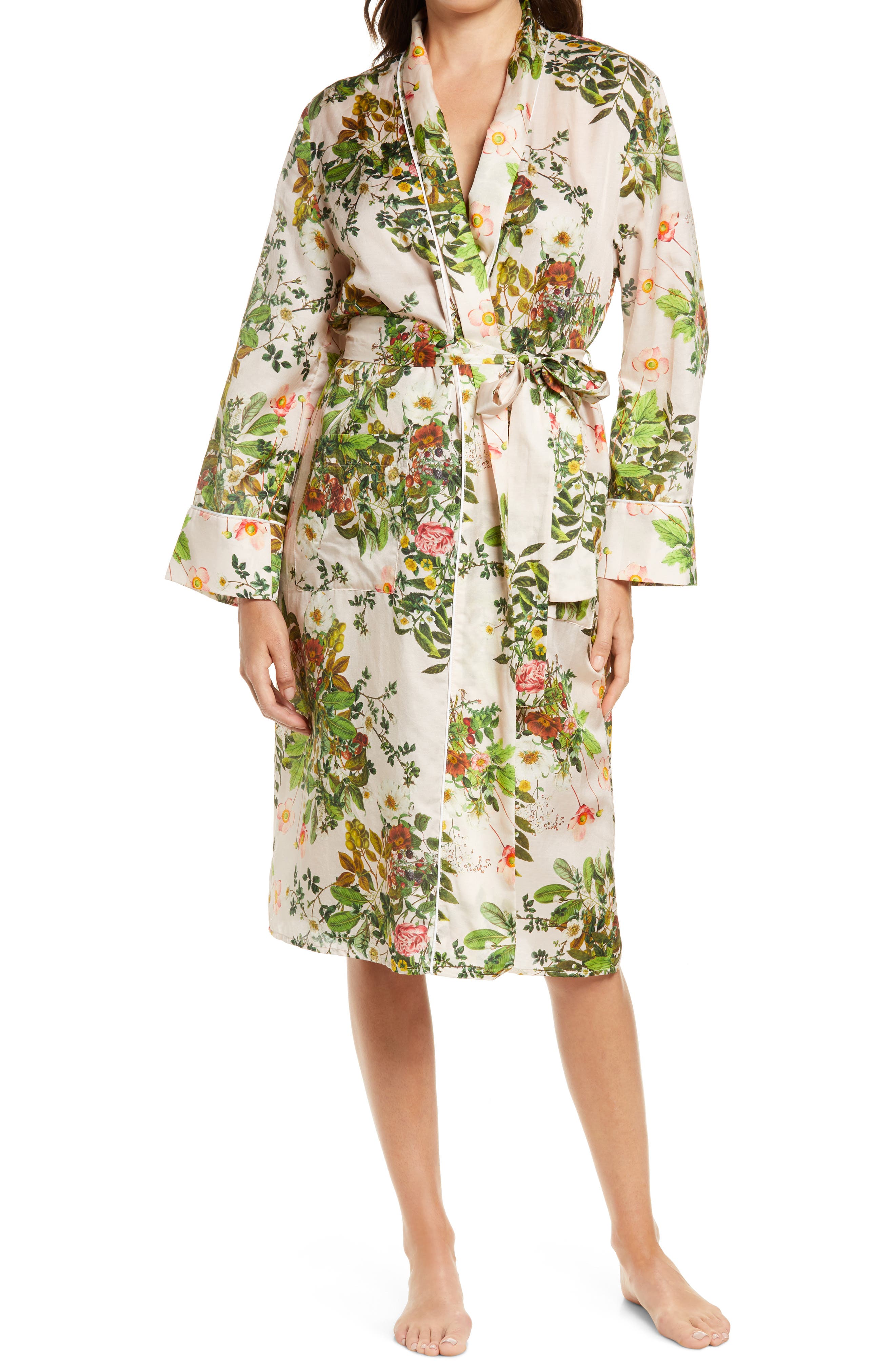 floral cotton robe