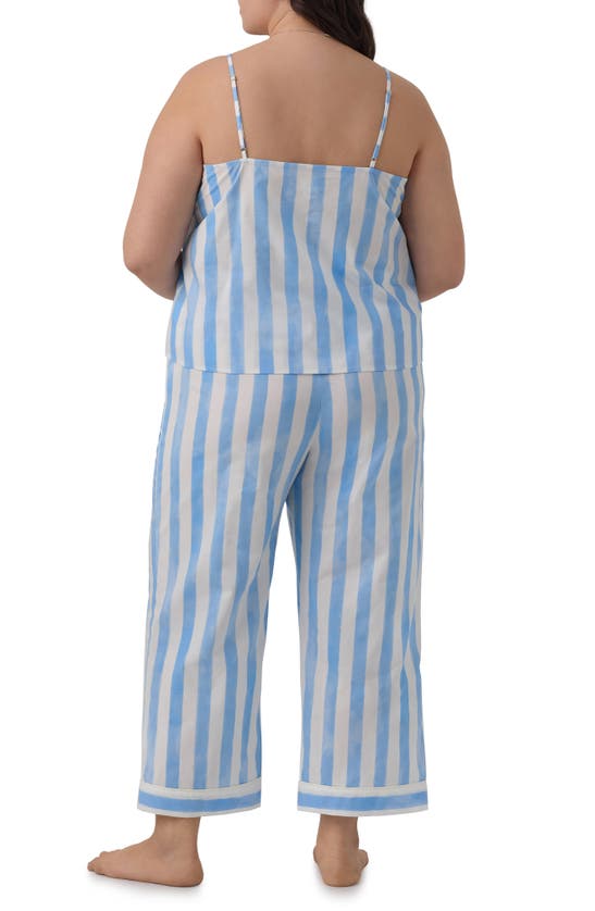 Shop Bedhead Pajamas Stripe Crop Organic Cotton Pajamas In Waterfront Stripe