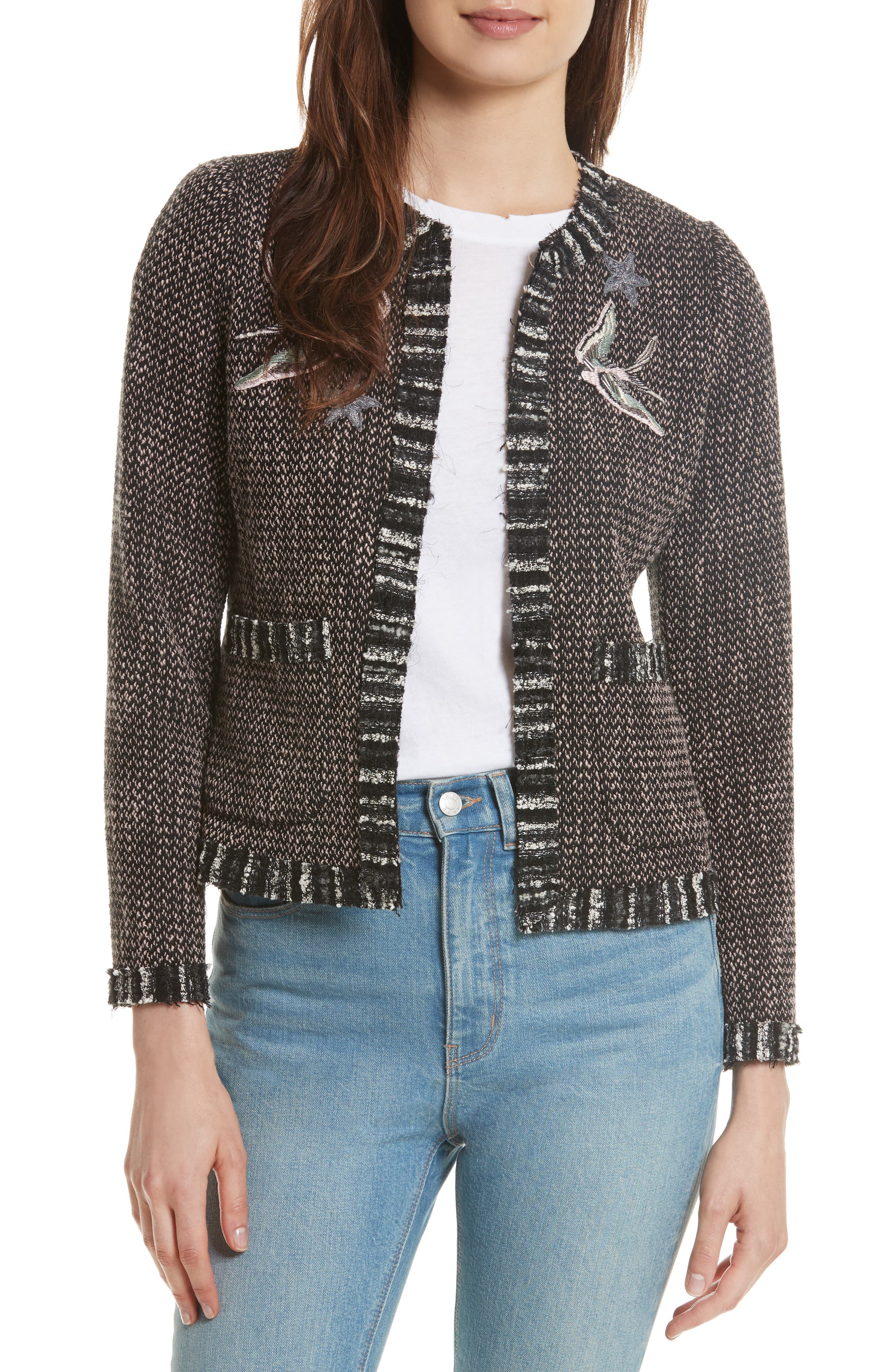 Rebecca Taylor Embellished Multi Tweed Jacket Nordstrom