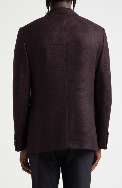 Zegna Oasi Plaid Cashmere Blazer In Plum