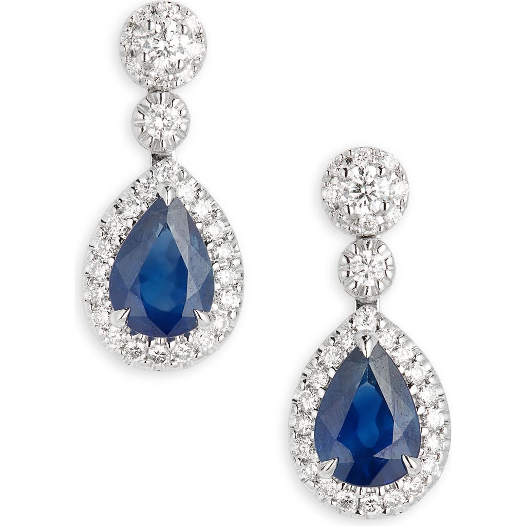 Valani Atelier Sapphire & Pavé Diamond Drop Earrings In Metallic