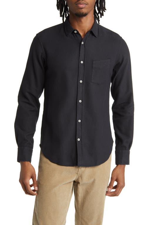Officine Générale Lipp Pigment Dyed Button-Up Shirt in Black at Nordstrom, Size X-Large