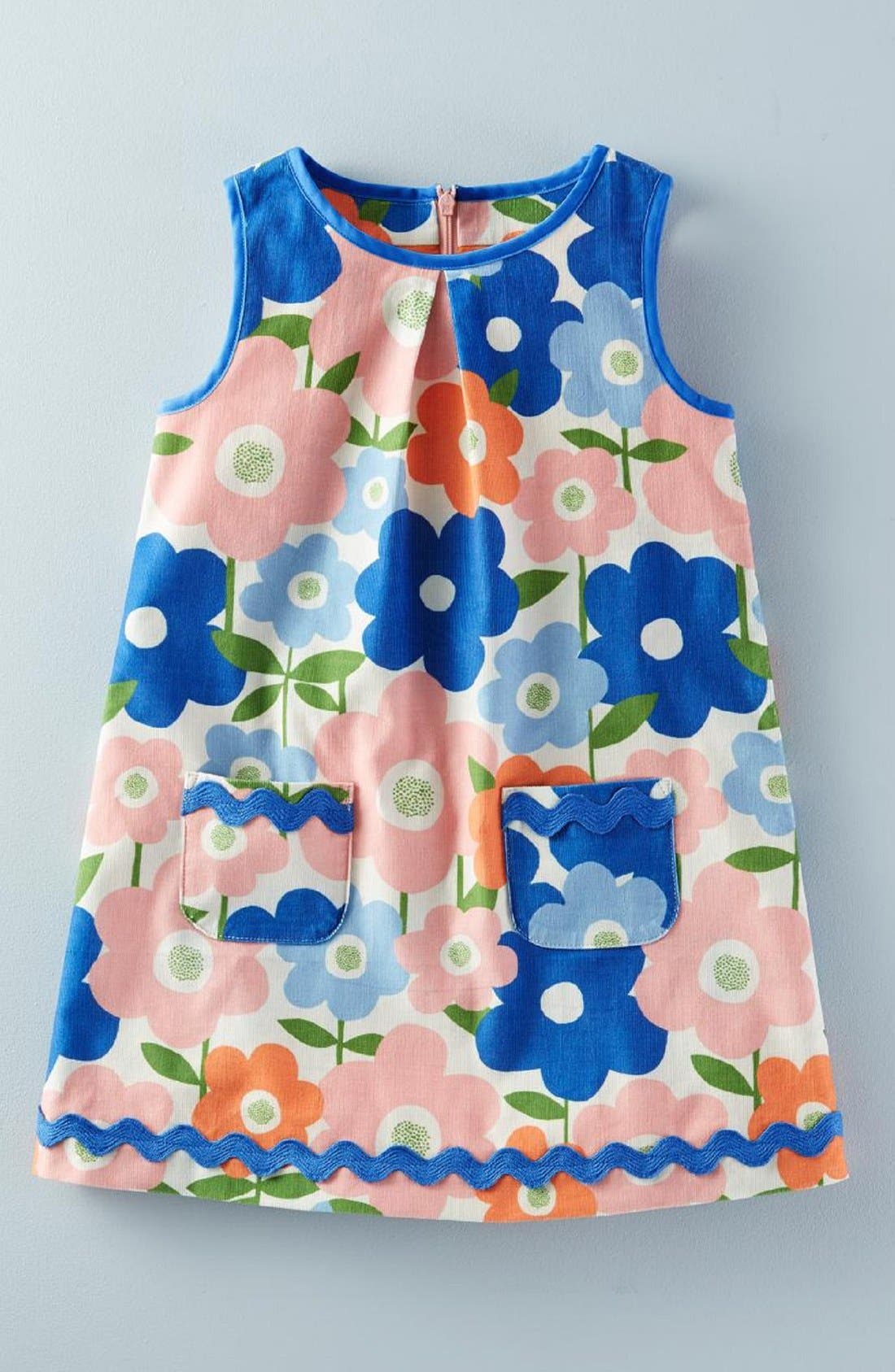 Mini Boden 'Ric Rac' Corduroy Shift Dress (Toddler Girls, Little Girls