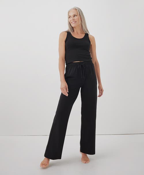 Pact Organic Cotton Cool Stretch Fitted Lounge Tank In Black