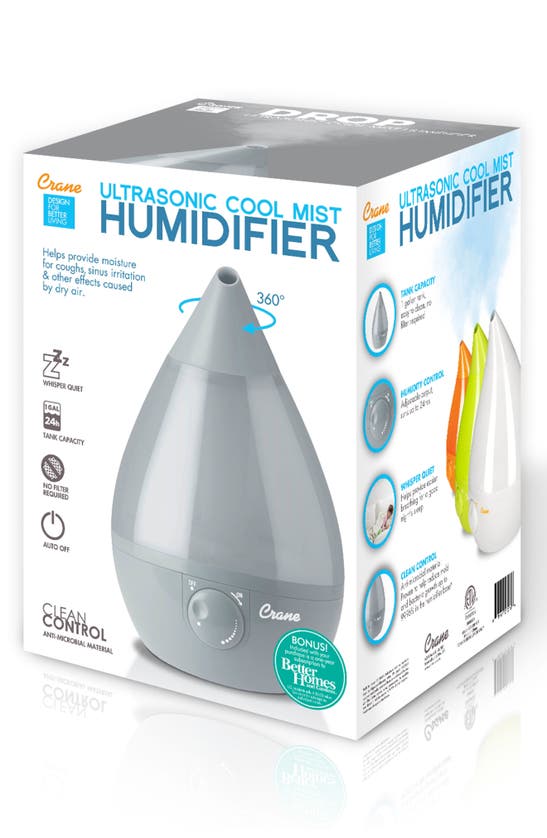 Shop Crane Air Drop 1-gallon Cool Mist Humidifier In Grey