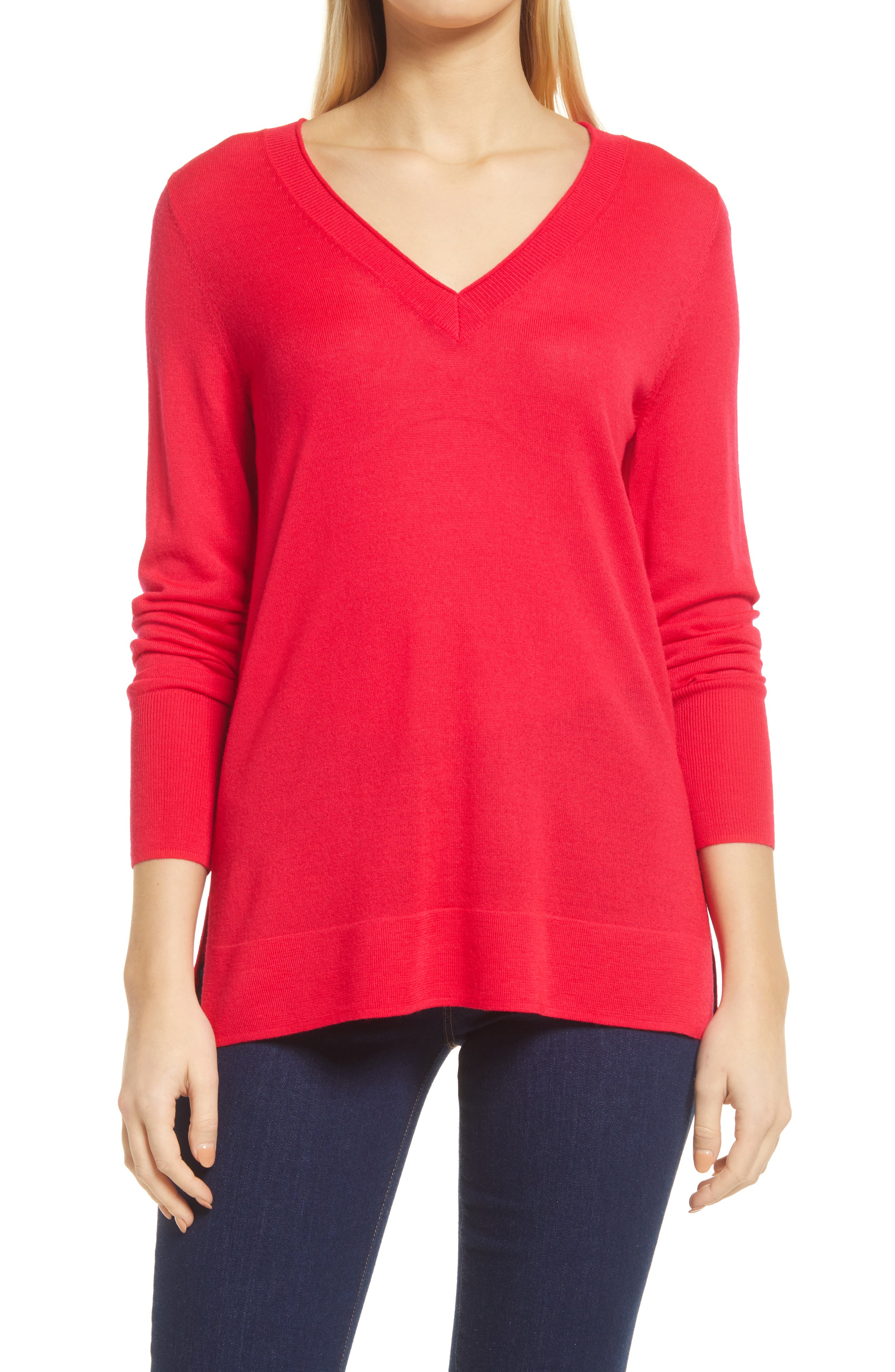lightweight red sweater