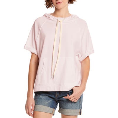 Michael Stars Short Sleeve Hoodie, Pink