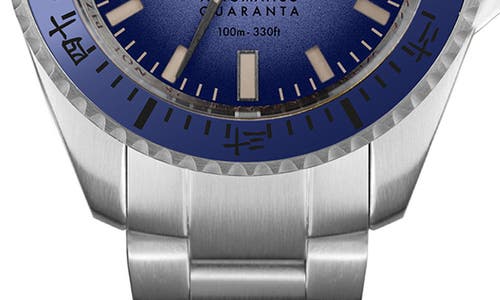 Shop Out Of Order Automatico Quaranta Ultra Brushed Bracelet Automatic Watch, 40mm In Indigo