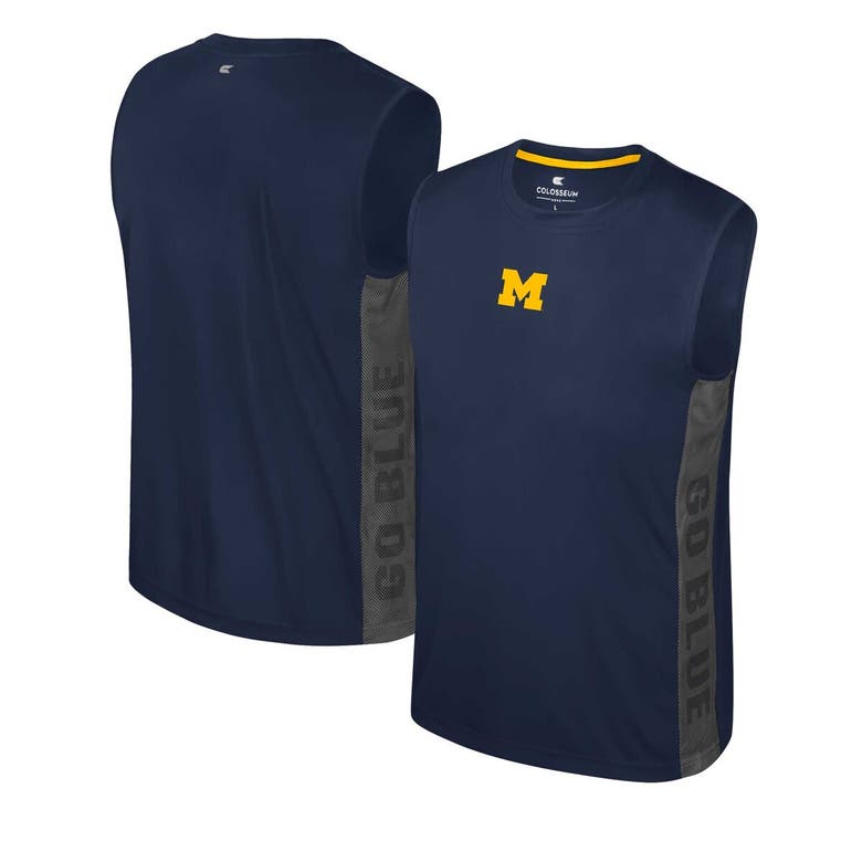 Shop Colosseum Youth  Navy Michigan Wolverines Smak Talk Sleeveless T-shirt